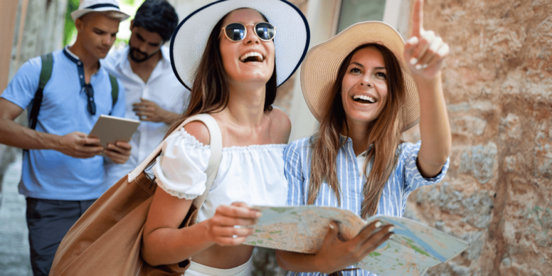 A group of diverse working holiday travelers