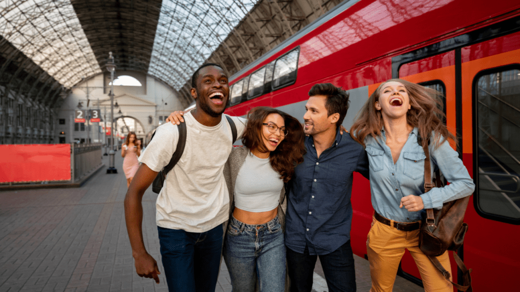 friends at station