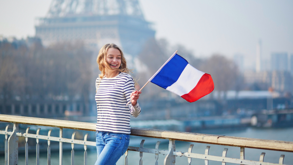 france flag girl